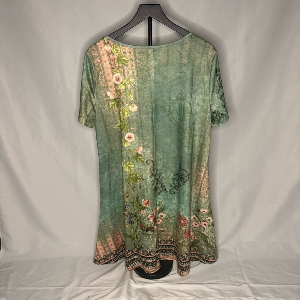 Green Floral Print Midi Dress – Unbranded – Size XL – EUC - Picture 2 of 3